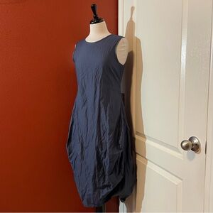 Porto SF Women’s Moxie Blue Midi Modal Blend Stretch Crepe Lagenlook Dress